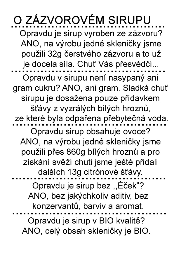 Dr.Hlaváč - BIO Sirup Zázvor 320g