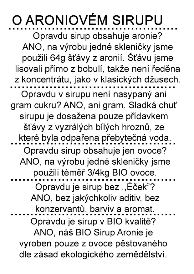 Dr.Hlaváč - BIO Sirup Aronie 320g